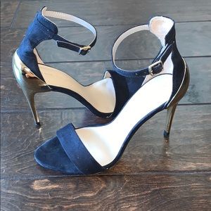 ZARA | black with gold accent heels